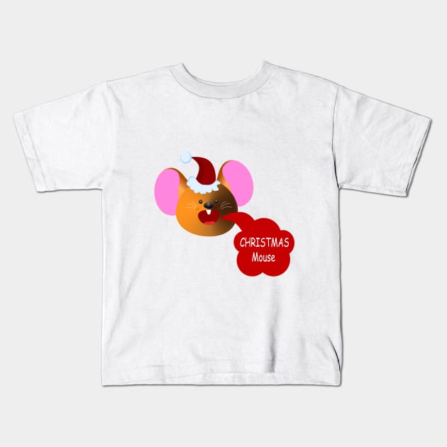 Santa Mouse Kids T-Shirt by monika27
